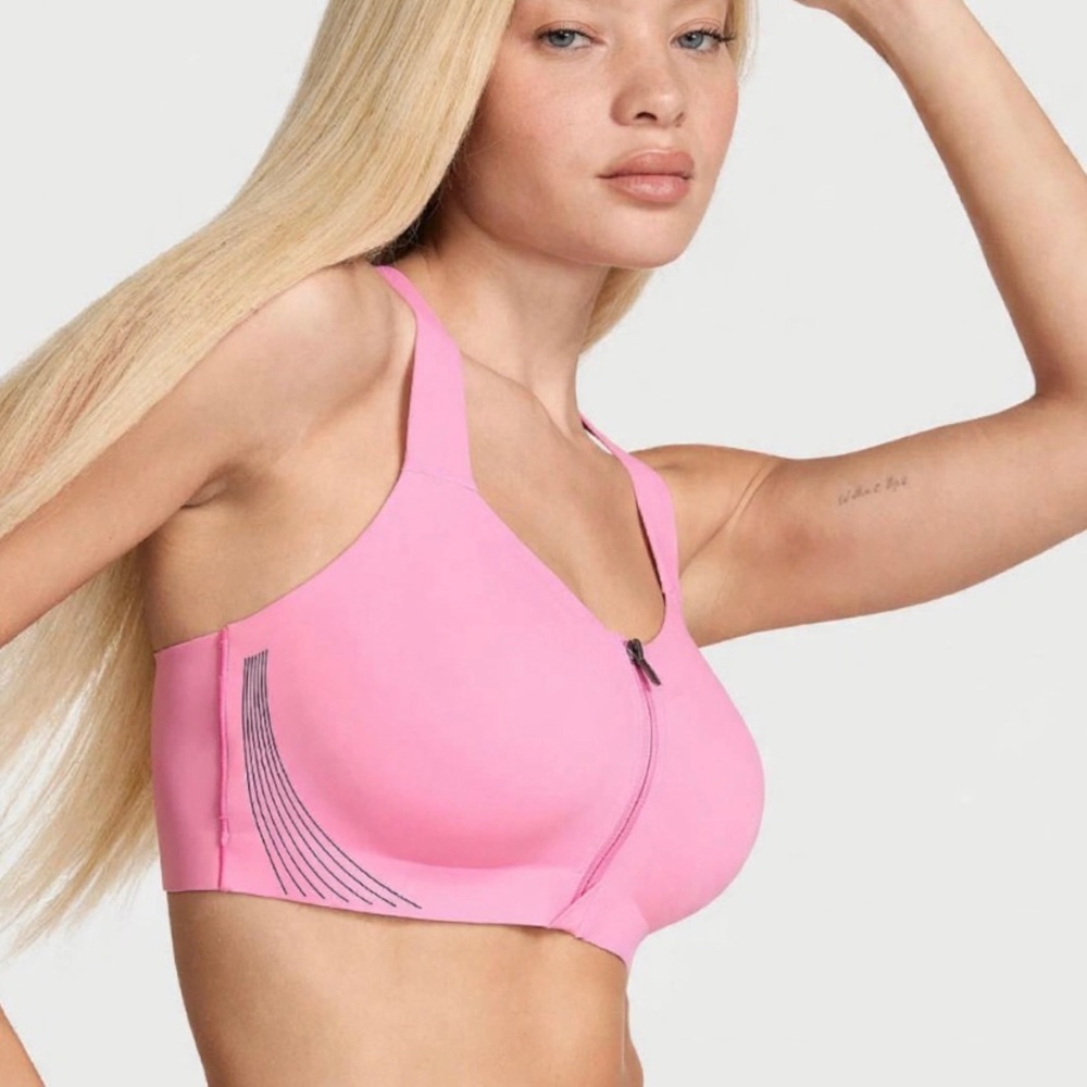 Victoria's Secret Pink Front-Zip Support Sports Bra 34D